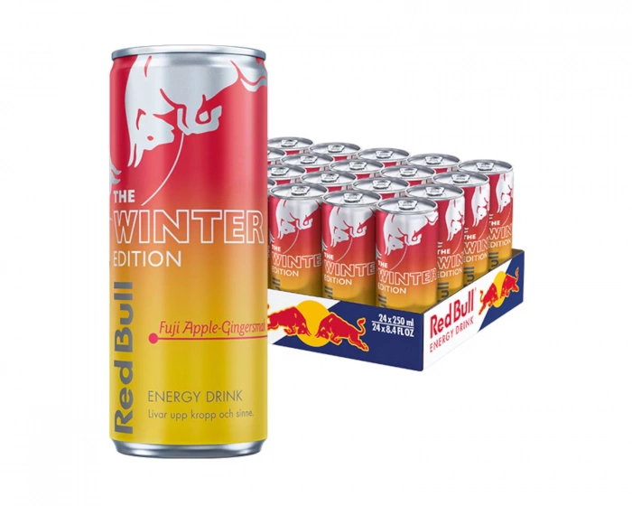 Red Bull 24x Energidrik, 250 ml, Winter Edition (Fuji Æble & Ingefær)