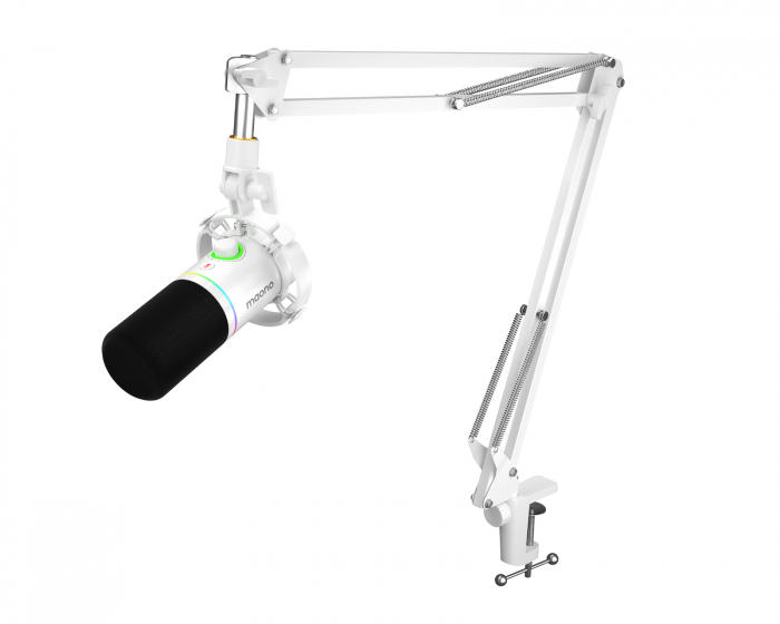 Maono PD200XS - USB/XLR Dynamisk Mikrofon med Mikrofonarm - Hvid