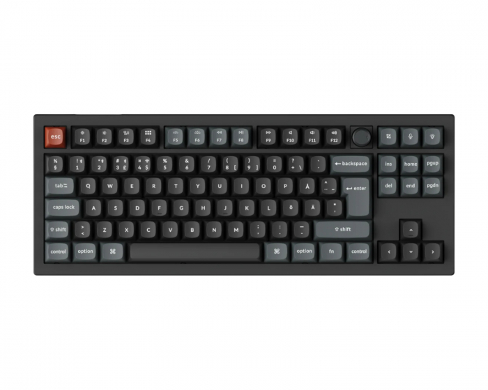 Keychron V3 Ultra 8K Hotswap Knob Trådløst ISO Tastatur - Sort [Silk POM Brown]