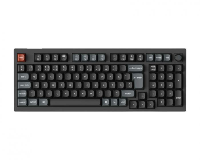 Keychron V5 Ultra 8K Hotswap Knob Trådløst ISO Tastatur - Sort [Silk POM Banana]