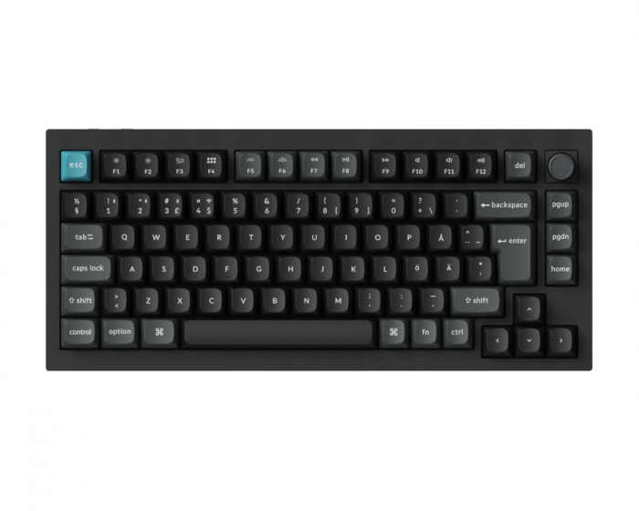 Keychron Q1 Ultra 8K Hotswap Knob Trådløst ISO Tastatur - Sort [Silk POM Banana]