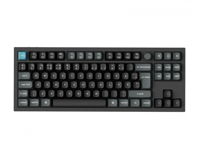 Keychron Q3 Ultra 8K Hotswap Knob Trådløst ISO Tastatur - Sort [Silk POM Brown]