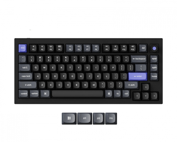 Keychron Q1 HE 8K Hotswap Knob ISO Tastatur - Sort [Lime Magnetic Switch]