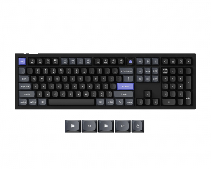 Keychron Q6 HE 8K Hotswap Knob ISO Tastatur - Sort [Lime Magnetic Switch]