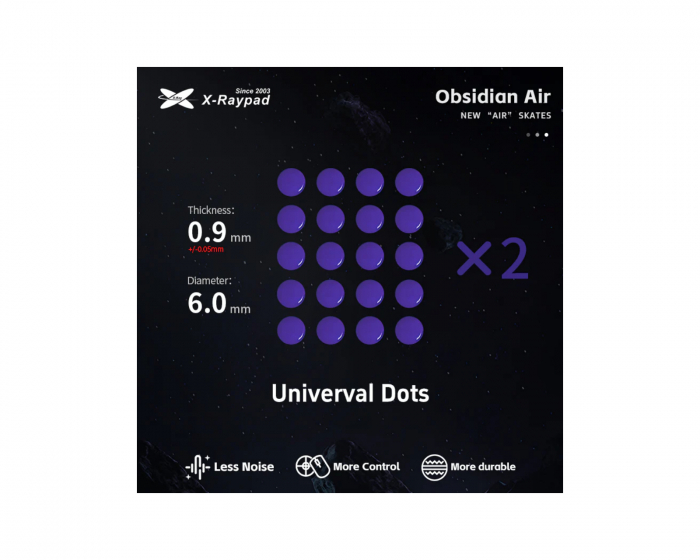 X-raypad Obsidian Air Mouse Skates - Universal Dots D6.Omm