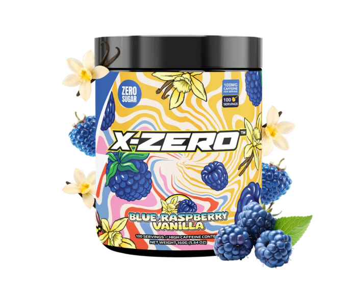X-Gamer X-Zero Blue Raspberry Vanilla - 100 Portioner
