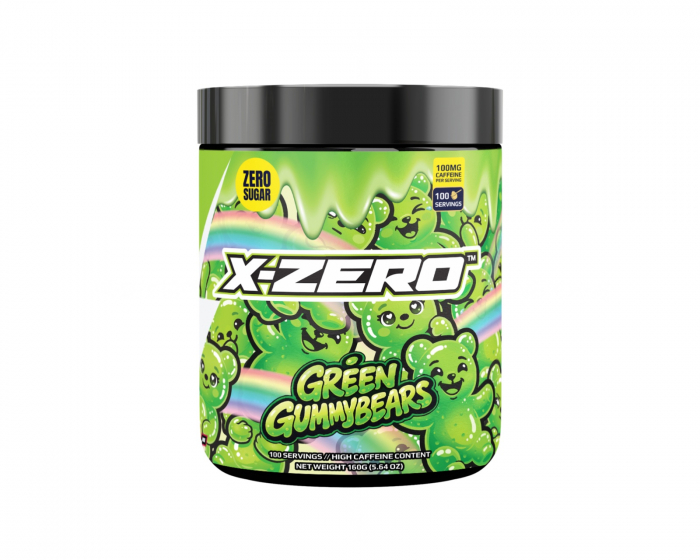 X-Gamer X-Zero Green Gummy Bears - 100 Portioner