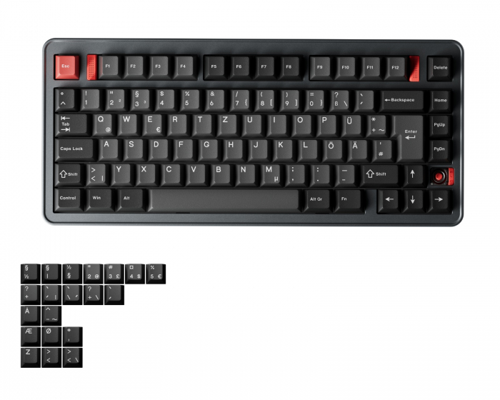 Ticktype Evo75 ISO Tastatur - Basalt Grey [Rye Linear]