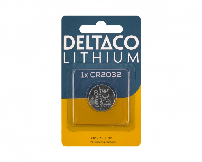 Deltaco CR2032 lithiumbatteri 1-pak