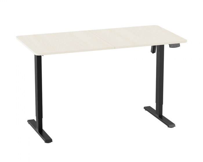 MaxMount Højdejusterbart Hæve-sænkebord (140 x 70 cm) - Sort /Eg bordplade