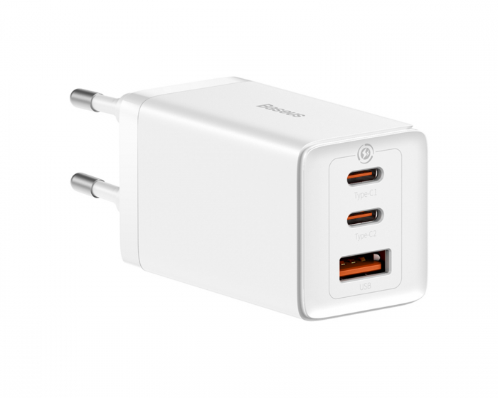 Baseus GaN5 Pro Hurtiglader 2C+U 65W - Hvid