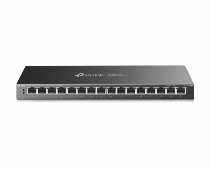 TP-Link TL-SG116P 16-Port Gigabit Desktop Switch med 16-Port PoE+
