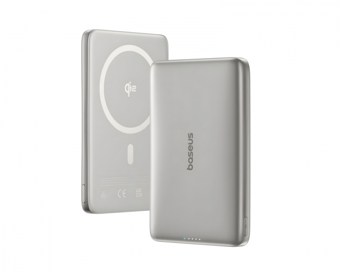 Baseus PicoGo AM41 Ultraslank Qi2 Magnetisk Powerbank 27W 10000mAh - Titanium