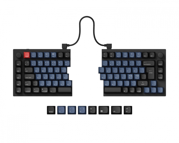 Keychron Q11 Hotswap Knob Split ISO Tastatur - Sort [Gateron G Pro Red]