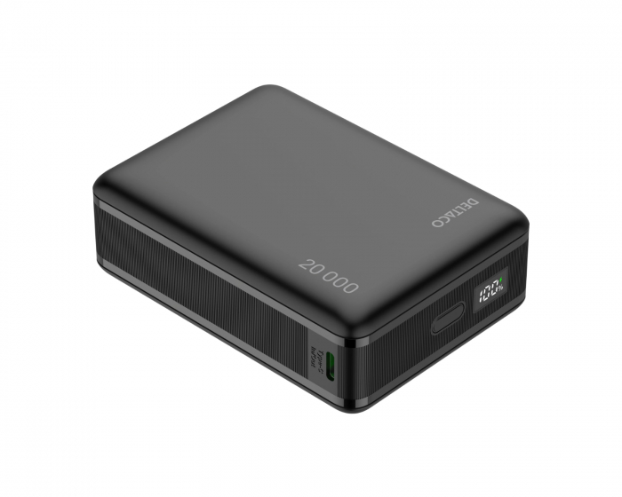Deltaco Powerbank 20 000 mAh, PD 65 W - Sort