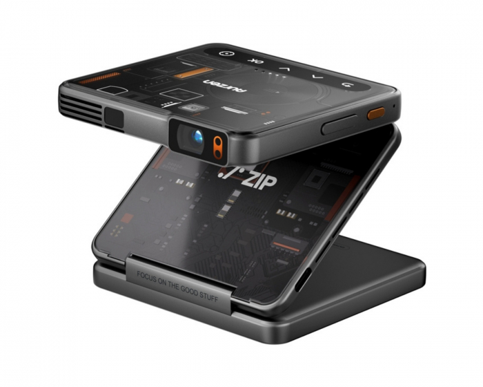 Aurzen ZIP Tri-Fold Portable Mini Projector - Cyber