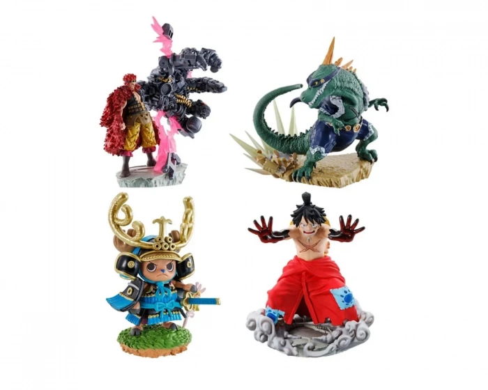  One Piece Petitrama PVC Mini Statue Logbox Re Birth Wanokuni Vol. 2 Sæt 9 cm
