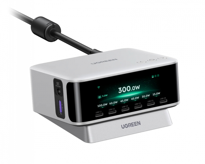UGREEN Nexode 7-ports Pro Oplader 300W med Appstyring