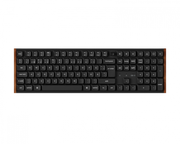 Keychron K5 Ultra Low-Profile 100% 8K Trådløst Tastatur - Wood Black [Keychron Milk POM Red]
