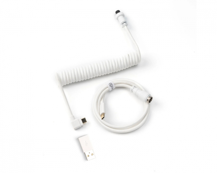 Keychron Coiled Aviator Kabel Angled 8K - Hvid