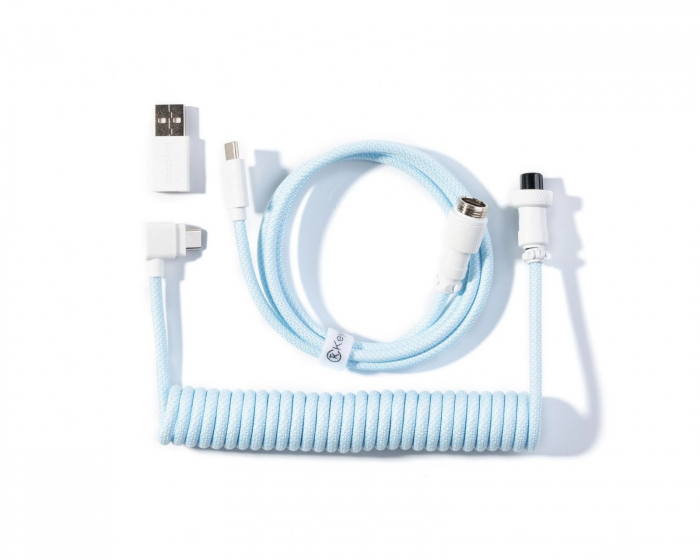 Keychron Coiled Aviator Kabel Angled 8K - Lyseblå