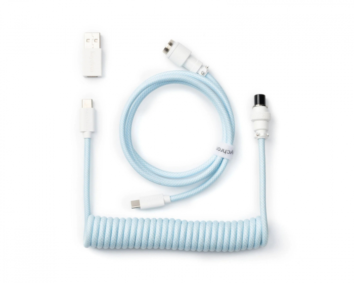 Keychron Coiled Aviator Kabel Straight 8K - Lyseblå