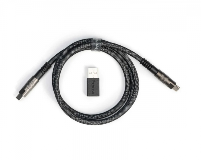 Keychron Double-Sleeved Geek Kabel 8K - Sort