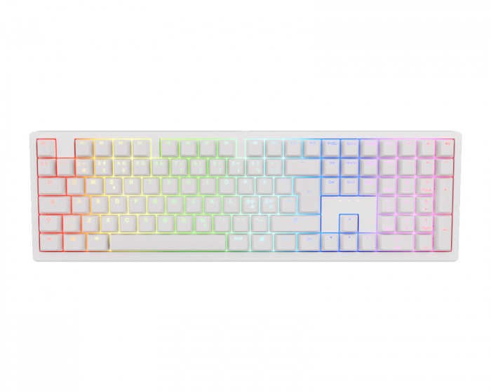 Ducky Zero Trådløs (Tri-mode) Fullsize RGB-tastatur - Hvid - [Cherry MX2A Speed Silver]