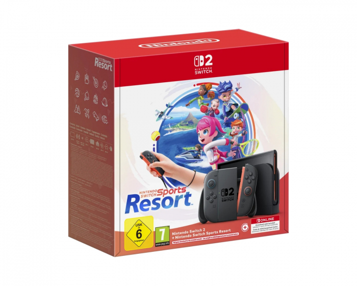 Nintendo Switch 2 Spilkonsol - Switch Sports Resort + 3 mdr NSO Bundle