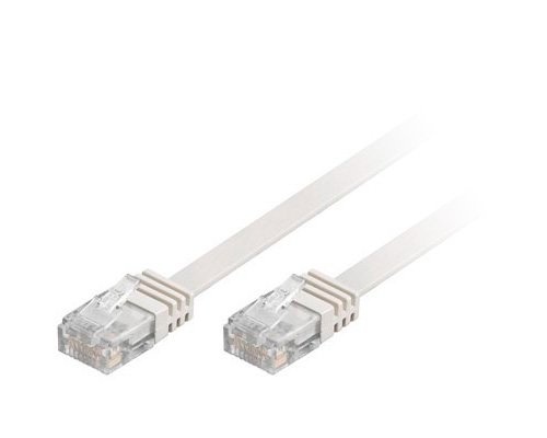 Deltaco UTP Netværkskabel Cat6 10m Flad Hvid