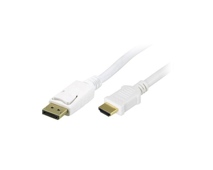 Deltaco DisplayPort til HDMI 2m Hvid