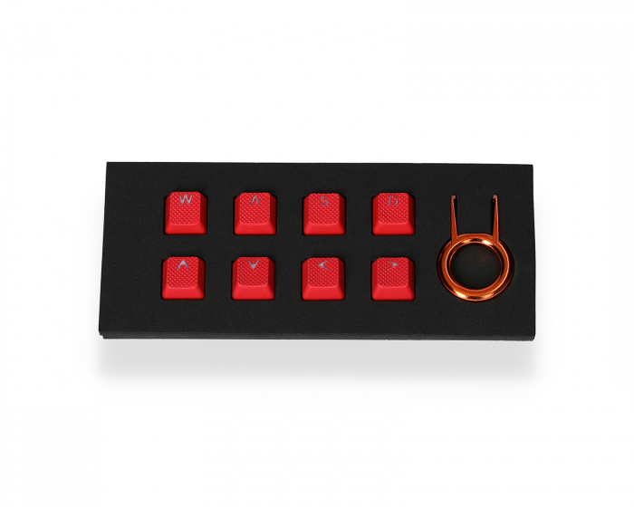 Tai-Hao 8-Key Gummi Double-shot Baggrundsbelyst Keycap-set - Rød
