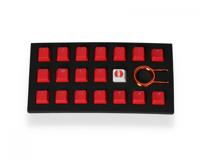 Tai-Hao 18-Key Gummi Double-shot Baggrundsbelyst Keycap-set - Rød