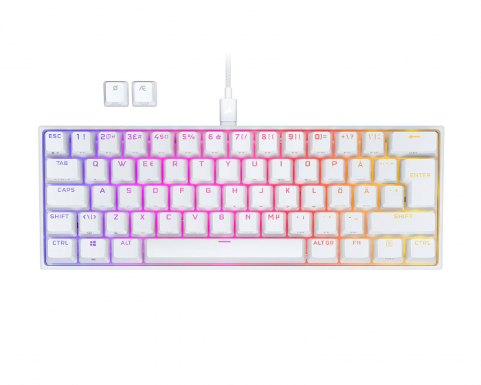 Corsair K65 RGB PBT Gaming Tastatur [MX Red] - Hvid (DEMO)