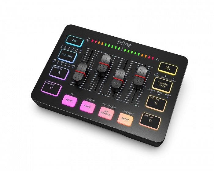 Fifine AMPLIGAME SC3 Gaming USB Mixer - Mixerpult til Streaming & Podcast (DEMO)