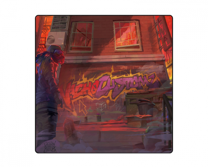 Lethal Gaming Gear Saturn Gaming Musemåtte - NachoCustomz Graffiti - XL Square - Limited Edition (DEMO)