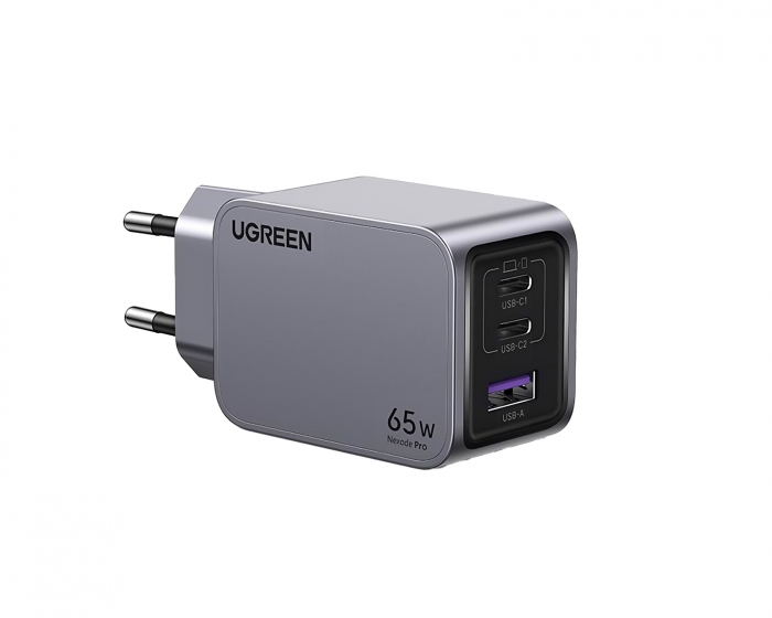 UGREEN Nexode Pro 65W 3-Ports GaN Vægoplader med 100W USB-C Kabel (DEMO)