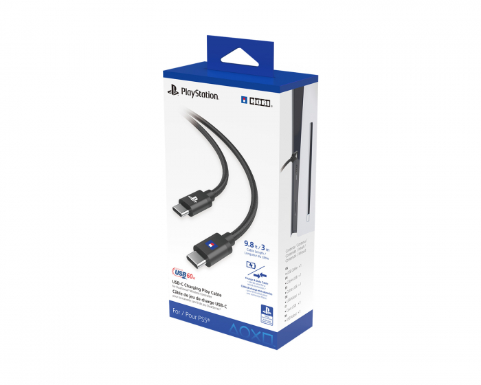 Hori USB Charging Play Cable PlayStation 5 - USB-C til USB-C Oplader DualSense - 3m (DEMO)