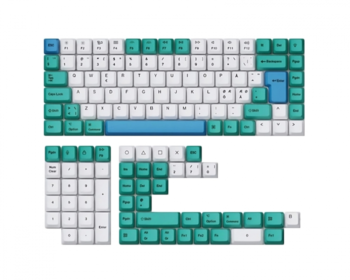 Keychron Cherry Profile Dye-Sub PBT Keycap set ISO Nordic - Iceberg (DEMO)
