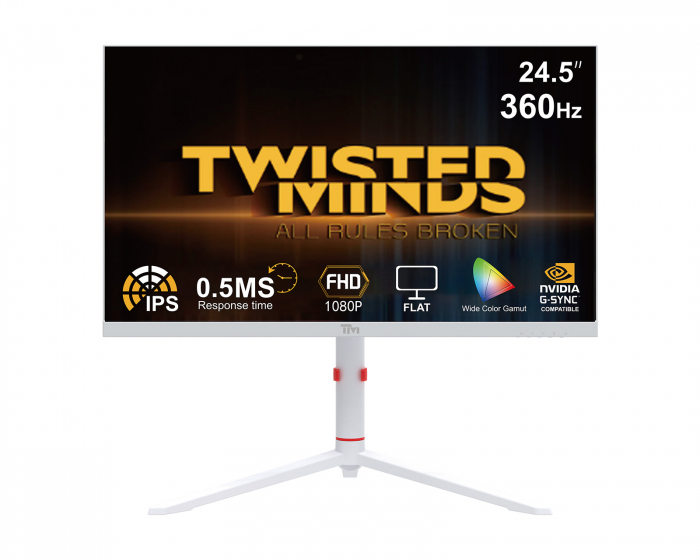 Twisted Minds Artic Pro Series 24” FHD, 360Hz, Fast IPS, 0.5ms, HDR400 Gamingskærm (DEMO)