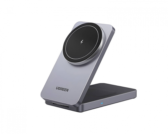 UGREEN 2-i-1 Magnetisk Trådløs Oplader - Grå (DEMO)