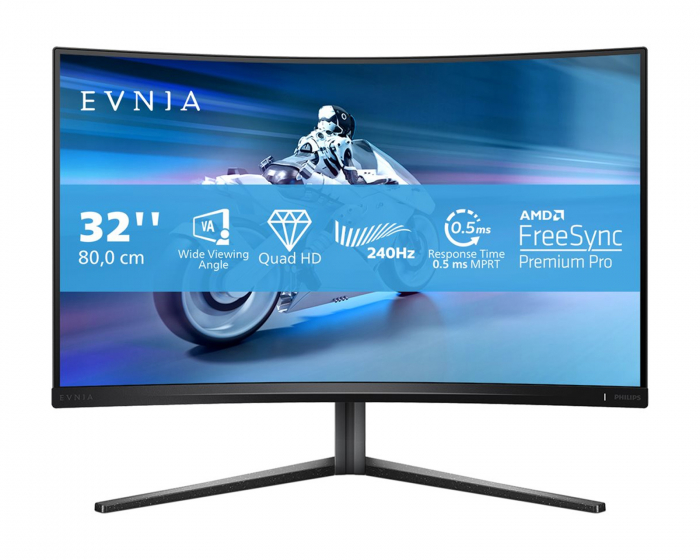 Philips Evnia 5000 32” Curved Gamingskærm 240Hz 0,5ms QHD VA (DEMO)