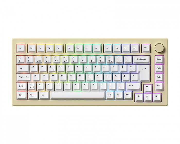 Akko MOD 007B HE Tastatur- Cream White [Cream Yellow Magnetic] (DEMO)