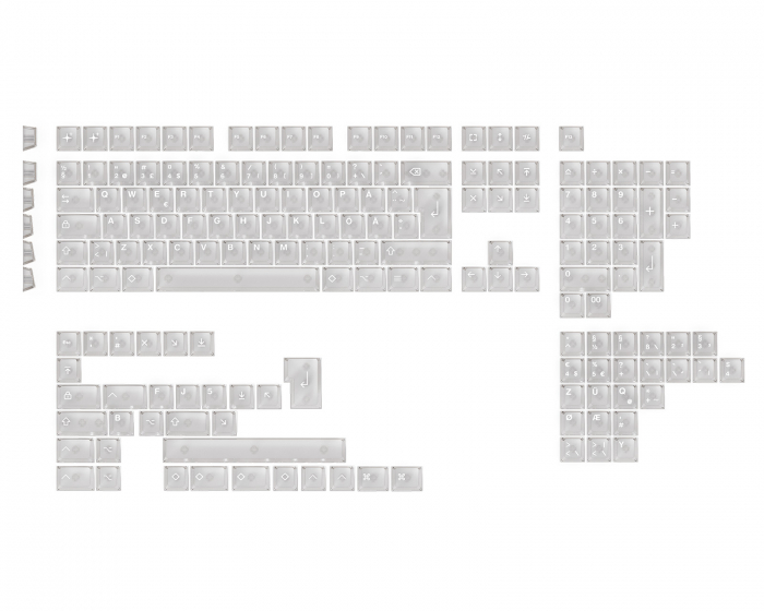 MaxCustom Lucid NORDEUK Keycap Set - Translucent White (DEMO)