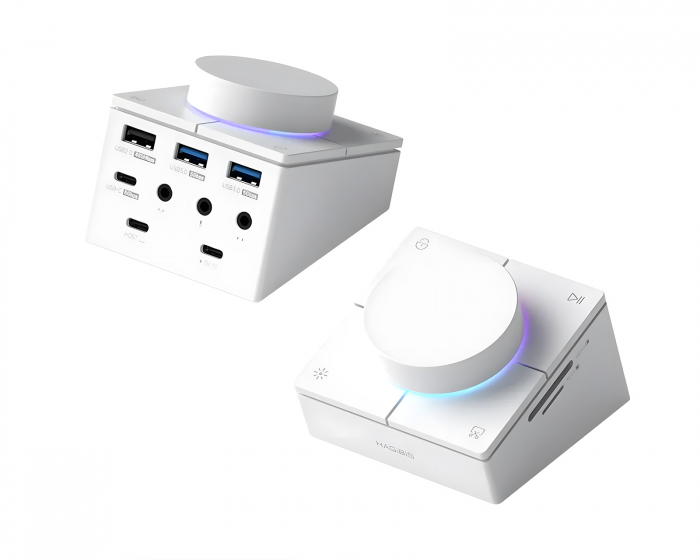 Hagibis USB-C-hub med Drejeknap og Genvejsknapper - Hvid (DEMO)
