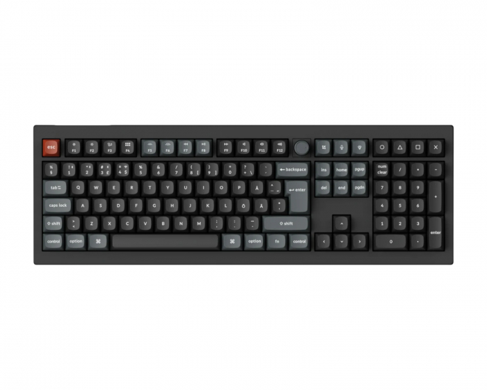 Keychron V6 Ultra 8K Hotswap Knob Trådløst ISO Tastatur - Sort [Silk POM Red] (DEMO)