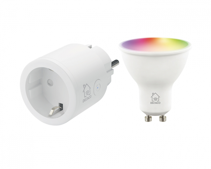Deltaco Smart Home Smart Plug WiFi + RGB LED Lampe GU10 WiFI 5W
