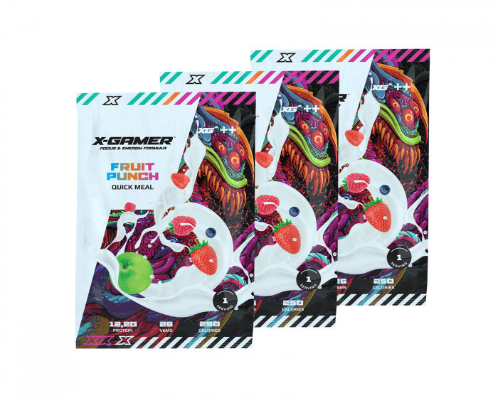 X-Gamer Quick Meal Pack - 3 Servings (210g) - Fruit Punch