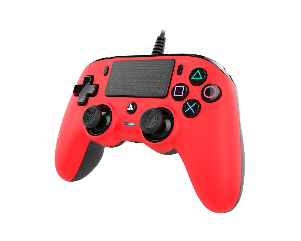 mobil politik støj Nacon Wired Compact Controller Rød (PS4/PC) - MaxGaming.dk