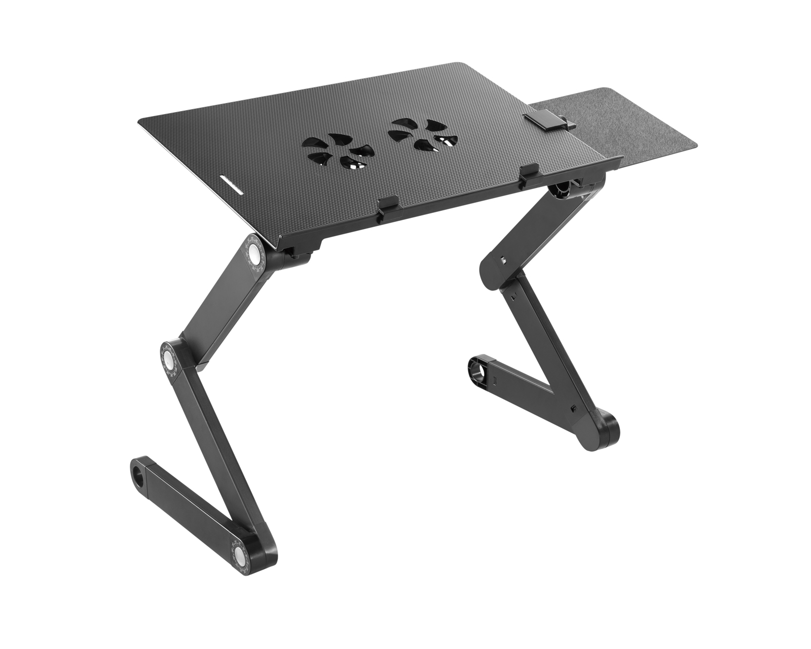 Højdejusterbar ventileret bærbar skrivebord med sidebeslag til Musemåtte - MaxGaming.dk